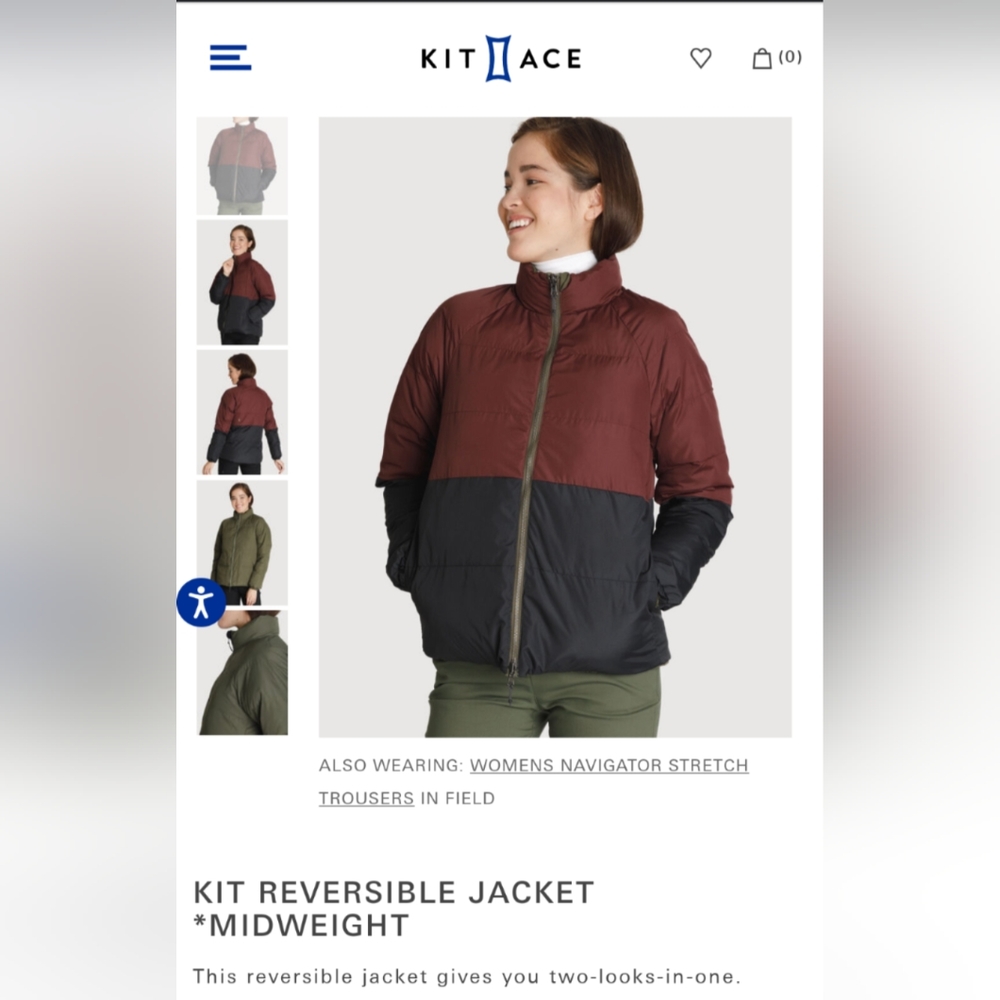 GUC Kit & Ace Reversible Jacket *mid weight size large